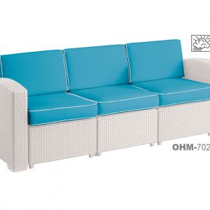 MAGNOL (3 PLAZAS) - SILLON BLANCO/COJINES AZUL TURQUEZA