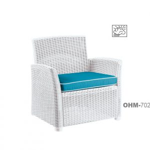 GARDEN (1 PLAZA) - SILLON BLANCO/COJINES AZUL TURQUEZA